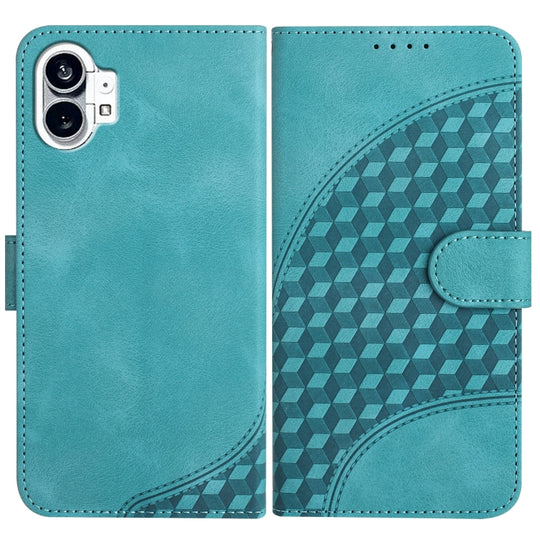 For Nothing Phone 1 Elephant Head Embossed Phone Leather Case with Lanyard(Light Blue)