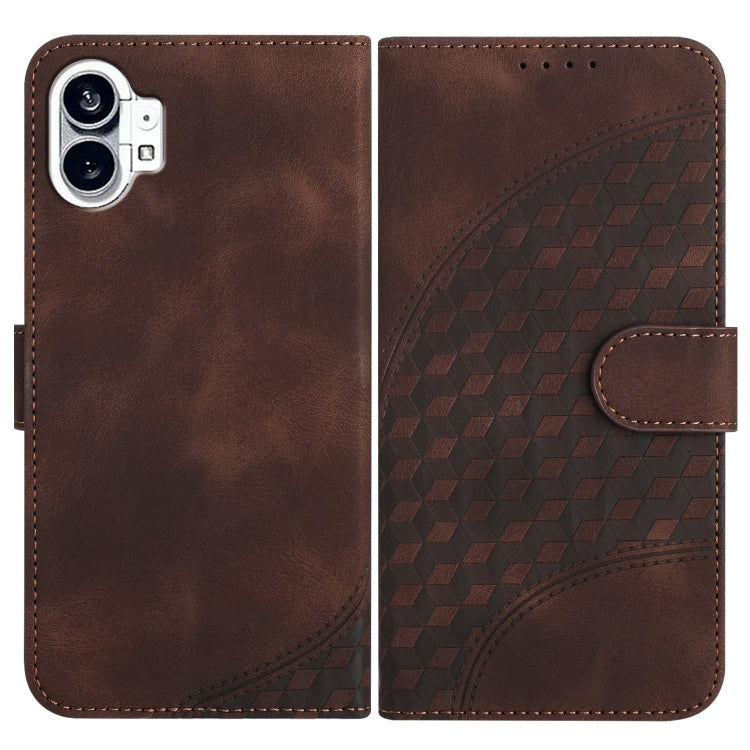 For Nothing Phone 1 Elephant Head Embossed Phone Leather Case with Lanyard(Coffee) - Nothing Cases by buy2fix | Online Shopping UK | buy2fix