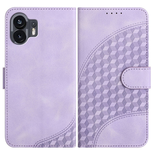 For Nothing Phone 2 Elephant Head Embossed Phone Leather Case with Lanyard(Light Purple) - Nothing Cases by buy2fix | Online Shopping UK | buy2fix