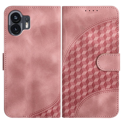 For Nothing Phone 2 Elephant Head Embossed Phone Leather Case with Lanyard(Pink) - Nothing Cases by buy2fix | Online Shopping UK | buy2fix