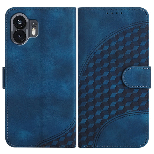 For Nothing Phone 2 Elephant Head Embossed Phone Leather Case with Lanyard(Royal Blue)