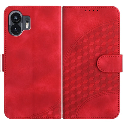 For Nothing Phone 2 Elephant Head Embossed Phone Leather Case with Lanyard(Red) - Nothing Cases by buy2fix | Online Shopping UK | buy2fix