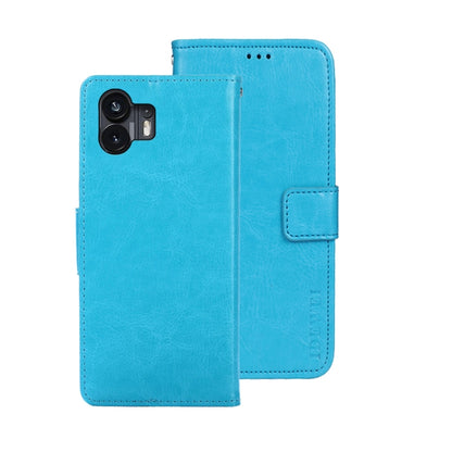 For Nothing Phone 2 idewei Crazy Horse Texture Leather Phone Case with Holder(Sky Blue) - Nothing Cases by idewei | Online Shopping UK | buy2fix