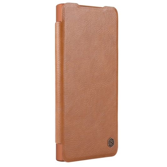For Samsung Galaxy S24+ 5G NILLKIN Qin Prop Series Flip Camera Cover Design Leather Phone Case(Brown) - Galaxy S24+ 5G Cases by NILLKIN | Online Shopping UK | buy2fix