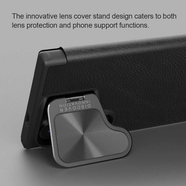 For Samsung Galaxy S24+ 5G NILLKIN Qin Prop Series Flip Camera Cover Design Leather Phone Case(Brown) - Galaxy S24+ 5G Cases by NILLKIN | Online Shopping UK | buy2fix