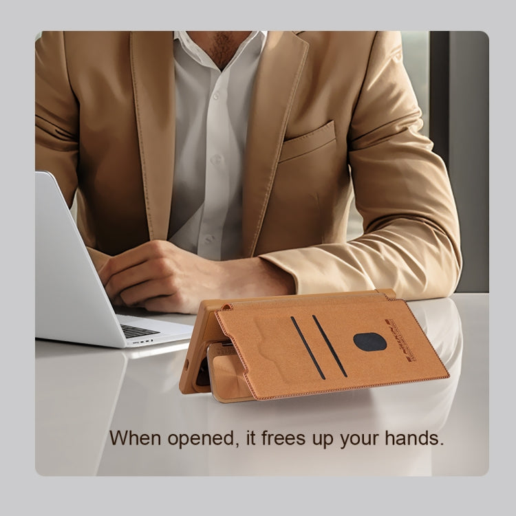 For Samsung Galaxy S24+ 5G NILLKIN Qin Prop Series Flip Camera Cover Design Leather Phone Case(Brown) - Galaxy S24+ 5G Cases by NILLKIN | Online Shopping UK | buy2fix