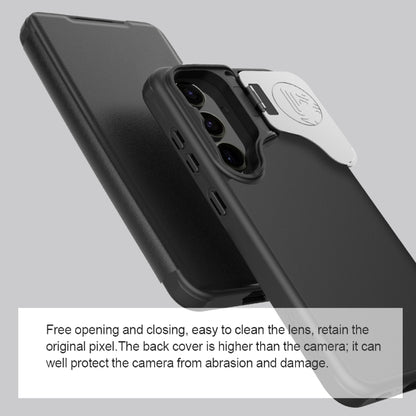 For Samsung Galaxy S24+ 5G NILLKIN Qin Prop Series Flip Camera Cover Design Leather Phone Case(Brown) - Galaxy S24+ 5G Cases by NILLKIN | Online Shopping UK | buy2fix