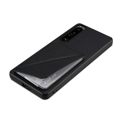 For Sony Xperia 10 V Denior Imitation Calf Leather Back Phone Case with Holder(Black) - Sony Cases by Denior | Online Shopping UK | buy2fix