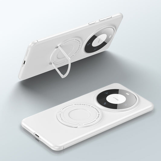 For Huawei Mate 60 Matte Magsafe Magnetic Phone Case with Trolley Holder(White) - Huawei Cases by buy2fix | Online Shopping UK | buy2fix