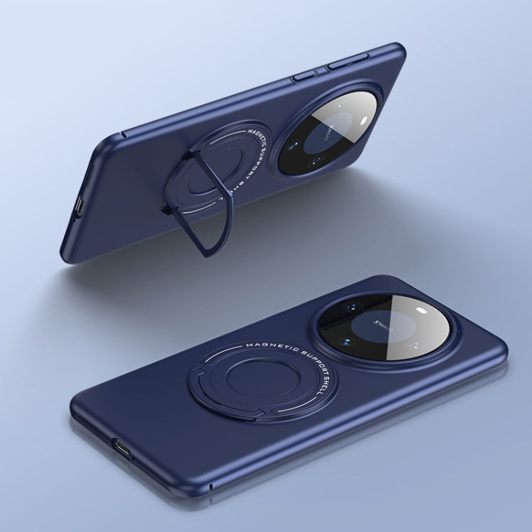 For Huawei Mate 60 Matte Magsafe Magnetic Phone Case with Trolley Holder(Dark Blue) - Huawei Cases by buy2fix | Online Shopping UK | buy2fix