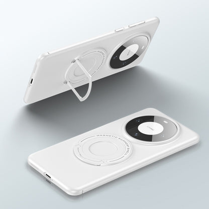 For Huawei Mate 60 Pro Matte Magsafe Magnetic Phone Case with Trolley Holder(White) - Huawei Cases by buy2fix | Online Shopping UK | buy2fix
