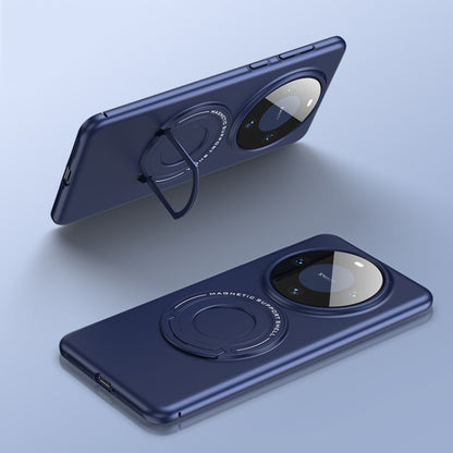 For Huawei Mate 60 Pro Matte Magsafe Magnetic Phone Case with Trolley Holder(Dark Blue) - Huawei Cases by buy2fix | Online Shopping UK | buy2fix