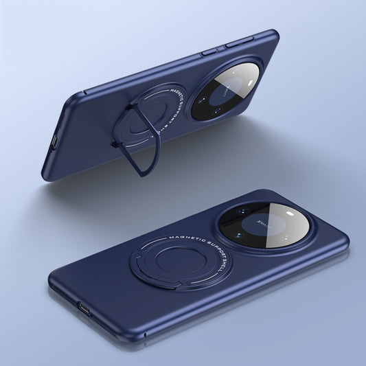 For Huawei Mate 60 Pro Matte Magsafe Magnetic Phone Case with Trolley Holder(Dark Blue) - Huawei Cases by buy2fix | Online Shopping UK | buy2fix