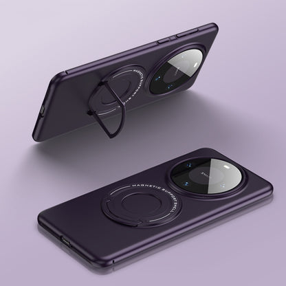 For Huawei Mate 60 Pro Matte Magsafe Magnetic Phone Case with Trolley Holder(Night Purple) - Huawei Cases by buy2fix | Online Shopping UK | buy2fix