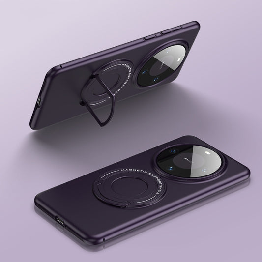 For Huawei Mate 60 Pro Matte Magsafe Magnetic Phone Case with Trolley Holder(Night Purple) - Huawei Cases by buy2fix | Online Shopping UK | buy2fix
