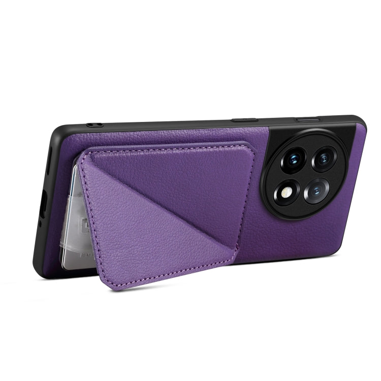 For Realme Narzo 60X / 11 5G / 11x Denior Imitation Calf Leather Back Phone Case with Holder(Purple) - Realme Cases by Denior | Online Shopping UK | buy2fix