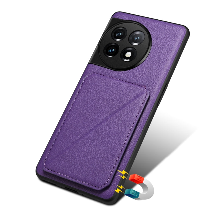 For Realme Narzo 60X / 11 5G / 11x Denior Imitation Calf Leather Back Phone Case with Holder(Purple) - Realme Cases by Denior | Online Shopping UK | buy2fix