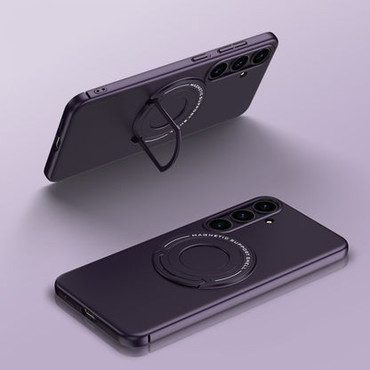 For Samsung Galaxy S24+ 5G Matte Magsafe Magnetic Phone Case with Trolley Holder(Night Purple) - Galaxy S24+ 5G Cases by buy2fix | Online Shopping UK | buy2fix