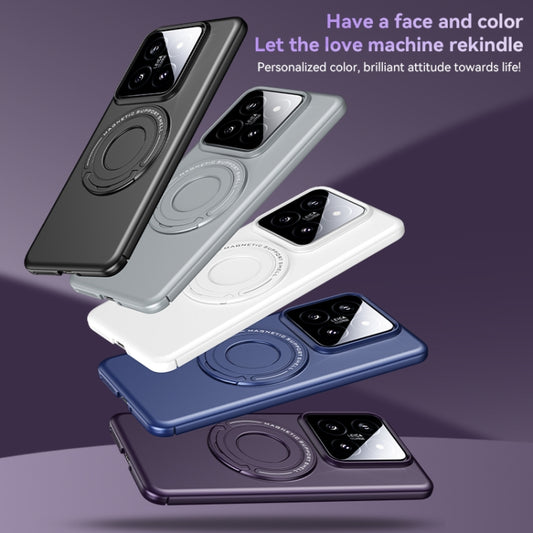 For Xiaomi 14 Matte Magsafe Magnetic Phone Case with Trolley Holder(Grey) - Xiaomi Cases by buy2fix | Online Shopping UK | buy2fix