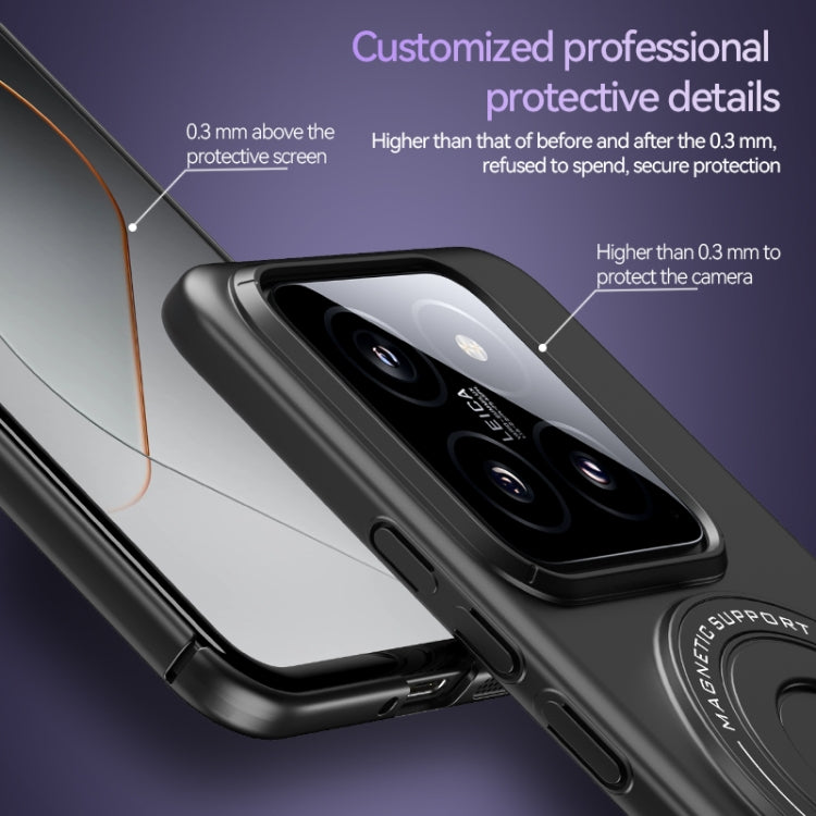 For Xiaomi 14 Matte Magsafe Magnetic Phone Case with Trolley Holder(Grey) - Xiaomi Cases by buy2fix | Online Shopping UK | buy2fix