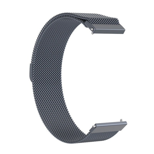 For Huami Amazfit GTS 22mm Milanese Magnetic Metal Watch Band (Space Grey) - Watch Bands by buy2fix | Online Shopping UK | buy2fix