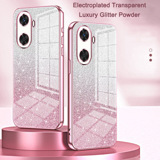 For Huawei Enjoy 60X / nova Y91 Gradient Glitter Powder Electroplated Phone Case(Gold) - Huawei Cases by buy2fix | Online Shopping UK | buy2fix