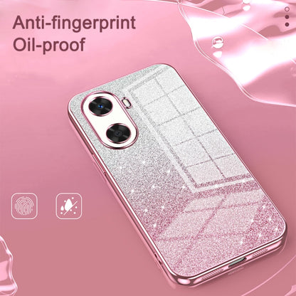 For Huawei Enjoy 60X / nova Y91 Gradient Glitter Powder Electroplated Phone Case(Gold) - Huawei Cases by buy2fix | Online Shopping UK | buy2fix