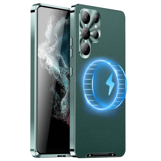 For Samsung Galaxy S23 Ultra 5G MagSafe Magnetic Plain Metal Phone Case(Green) - Galaxy S23 Ultra 5G Cases by buy2fix | Online Shopping UK | buy2fix