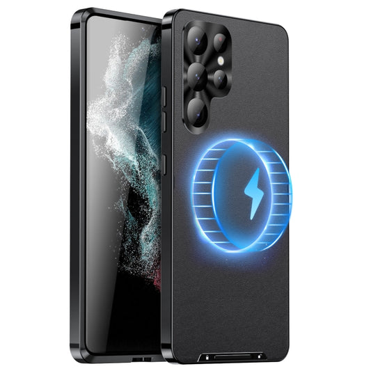 For Samsung Galaxy S24 Ultra 5G MagSafe Magnetic Plain Metal Phone Case(Black) - Galaxy S24 Ultra 5G Cases by buy2fix | Online Shopping UK | buy2fix