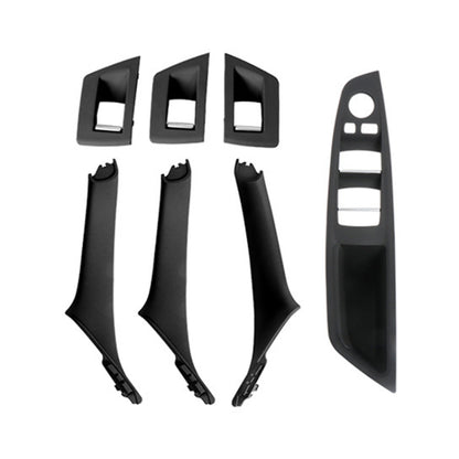 For BMW F10 / F18 5 Series 7pcs Car Inside Doors Handle Pull Trim Cover, Right Driving, 51417225874(Black) - Door Handles by buy2fix | Online Shopping UK | buy2fix