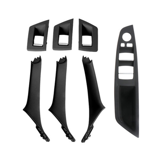 For BMW F10 / F18 5 Series 7pcs Car Inside Doors Handle Pull Trim Cover, Right Driving, 51417225874(Black) - Door Handles by buy2fix | Online Shopping UK | buy2fix