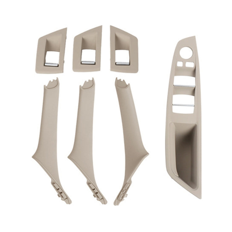 For BMW F10 / F18 5 Series 7pcs Car Inside Doors Handle Pull Trim Cover, Right Driving, 51417225874(Beige White) - Door Handles by buy2fix | Online Shopping UK | buy2fix