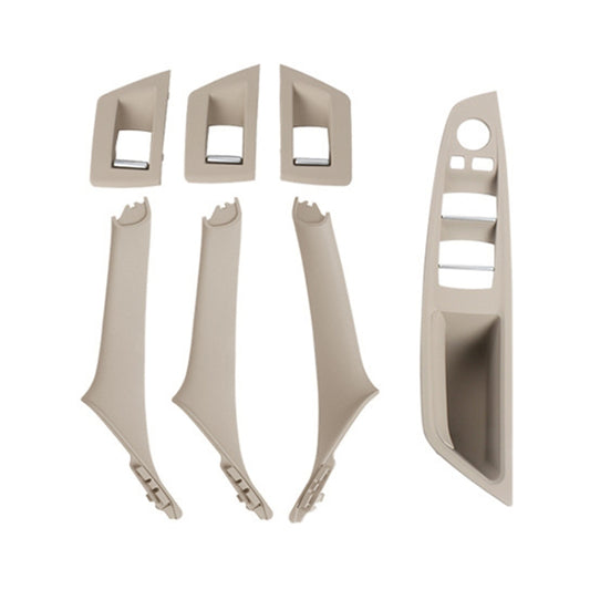 For BMW F10 / F18 5 Series 7pcs Car Inside Doors Handle Pull Trim Cover, Right Driving, 51417225874(Beige White) - Door Handles by buy2fix | Online Shopping UK | buy2fix