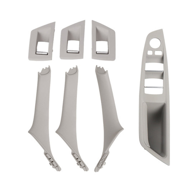 For BMW F10 / F18 5 Series 7pcs Car Inside Doors Handle Pull Trim Cover, Right Driving, 51417225874(Grey) by buy2fix