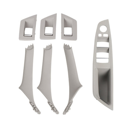 For BMW F10 / F18 5 Series 7pcs Car Inside Doors Handle Pull Trim Cover, Right Driving, 51417225874(Grey) by buy2fix