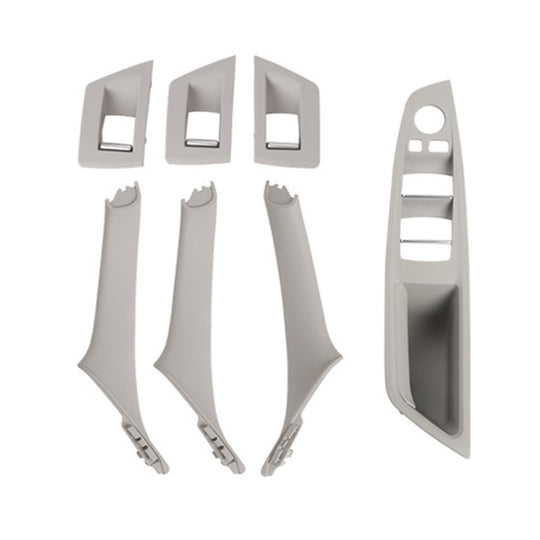 For BMW F10 / F18 5 Series 7pcs Car Inside Doors Handle Pull Trim Cover, Right Driving, 51417225874(Grey)