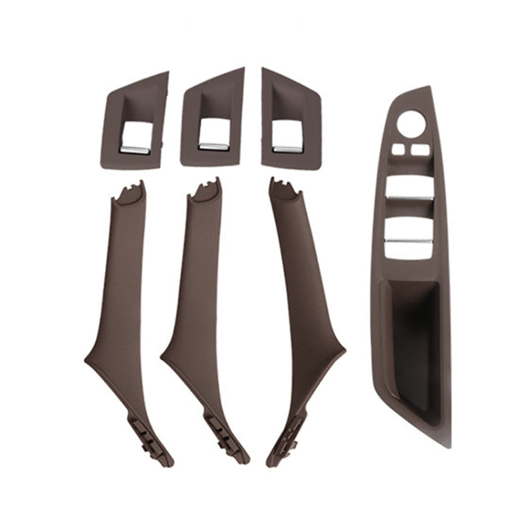For BMW F10 / F18 5 Series 7pcs Car Inside Doors Handle Pull Trim Cover, Right Driving, 51417225874(Mocha Color) - Door Handles by buy2fix | Online Shopping UK | buy2fix