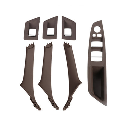 For BMW F10 / F18 5 Series 7pcs Car Inside Doors Handle Pull Trim Cover, Right Driving, 51417225874(Mocha Color) - Door Handles by buy2fix | Online Shopping UK | buy2fix