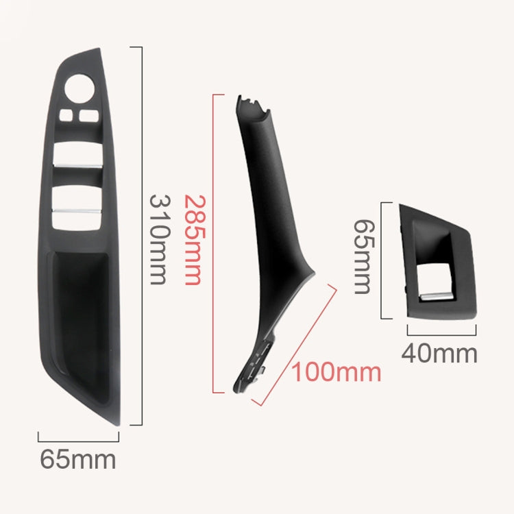 For BMW F10 / F18 5 Series 7pcs Car Inside Doors Handle Pull Trim Cover, Right Driving, 51417225874(Grey) by buy2fix