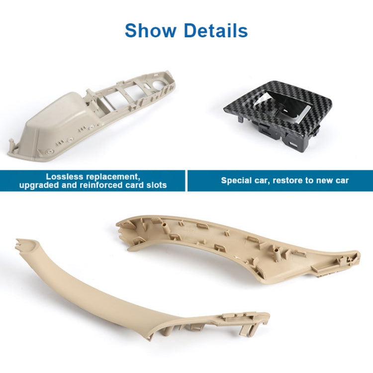 For BMW F10 / F18 5 Series 7pcs Car Inside Doors Handle Pull Trim Cover, Right Driving, 51417225874(Beige White) - Door Handles by buy2fix | Online Shopping UK | buy2fix