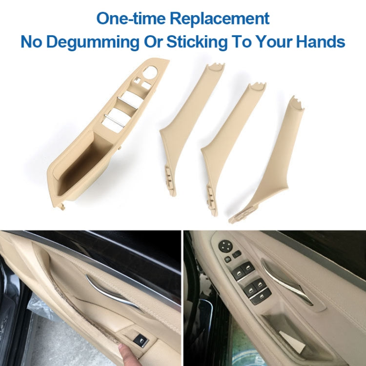 For BMW F10 / F18 5 Series 7pcs Car Inside Doors Handle Pull Trim Cover, Right Driving, 51417225874(Beige White) - Door Handles by buy2fix | Online Shopping UK | buy2fix