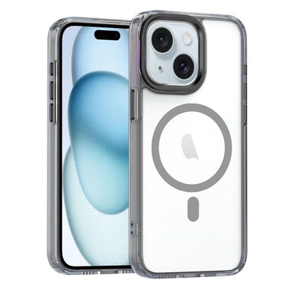 For iPhone 15 MagSafe Magnetic Clear Phone Case(Black) - iPhone 15 Cases by buy2fix | Online Shopping UK | buy2fix