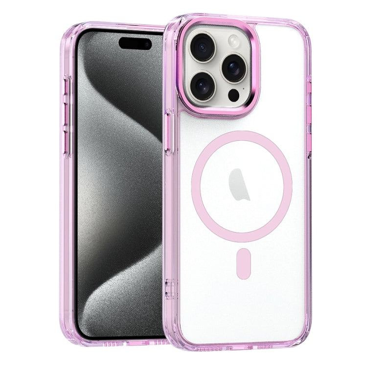 For iPhone 15 Pro Max MagSafe Magnetic Clear Phone Case(Pink) - iPhone 15 Pro Max Cases by buy2fix | Online Shopping UK | buy2fix