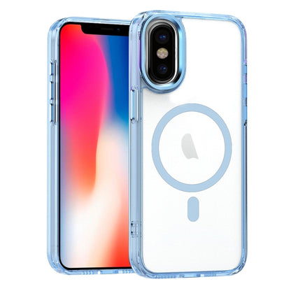 For iPhone XS / X MagSafe Magnetic Clear Phone Case(Sierra Blue) - More iPhone Cases by buy2fix | Online Shopping UK | buy2fix
