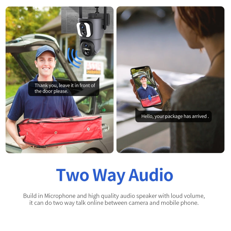 ESCAM QF390 2x2MP Binocular Solar WiFi Camera Supports Two-way Voice & Alarm Recording(Black) by ESCAM