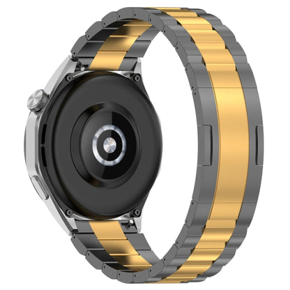 For Huawei Watch GT4 / GT3 / GT2 / GT 46mm Three Strains HW Buckle Metal Watch Band(Grey Gold) by buy2fix