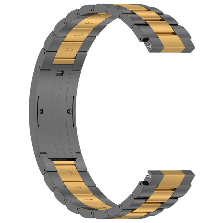 For Huawei Watch GT4 / GT3 / GT2 / GT 46mm Three Strains HW Buckle Metal Watch Band(Grey Gold) by buy2fix