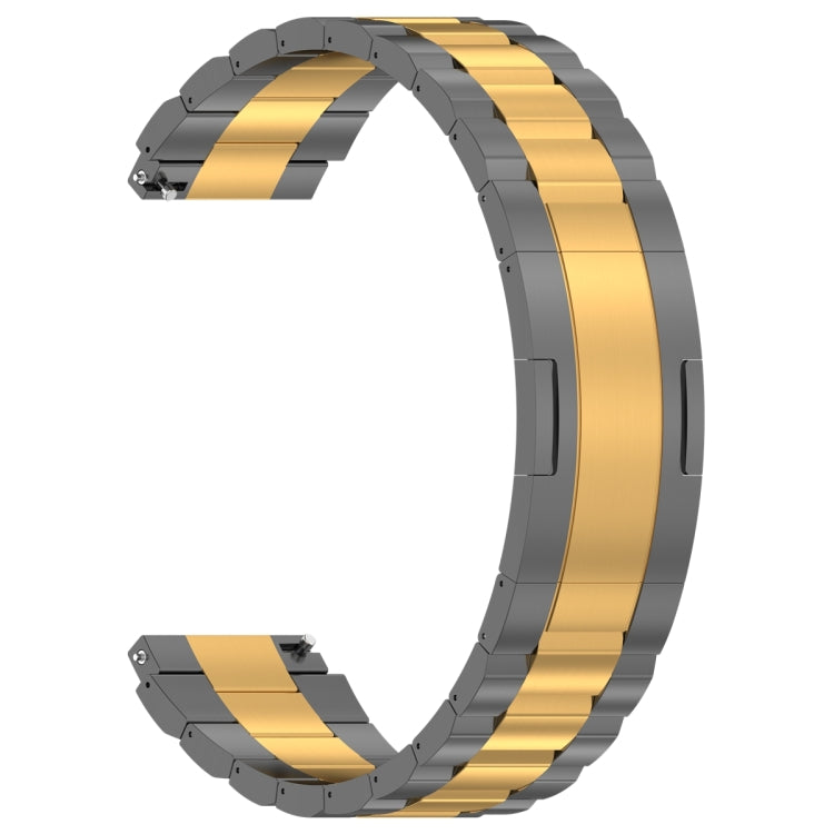For Huawei Watch GT4 / GT3 / GT2 / GT 46mm Three Strains HW Buckle Metal Watch Band(Grey Gold) by buy2fix