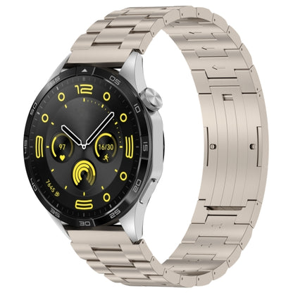 For Huawei Watch GT4 / GT3 / GT2 / GT 46mm Three Strains HW Buckle Metal Watch Band(Titanium Color) by buy2fix