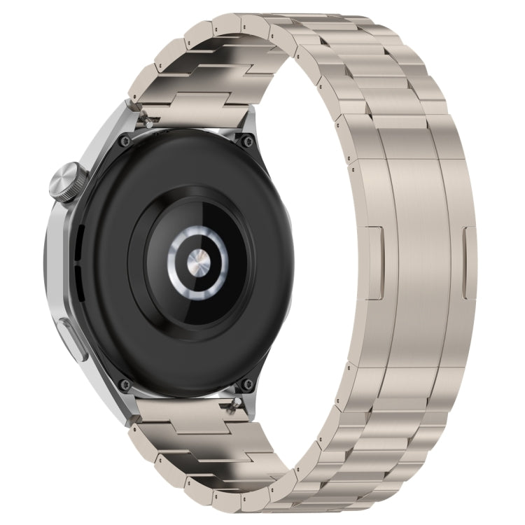 For Huawei Watch GT4 / GT3 / GT2 / GT 46mm Three Strains HW Buckle Metal Watch Band(Titanium Color) by buy2fix